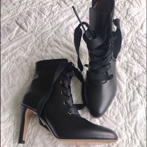 Bally Black Lace up Ankle Bootie NWT size 10